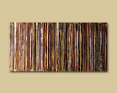 Abstract LP Records Painting...12 x 24...Colorful Custom Retro Wall Art