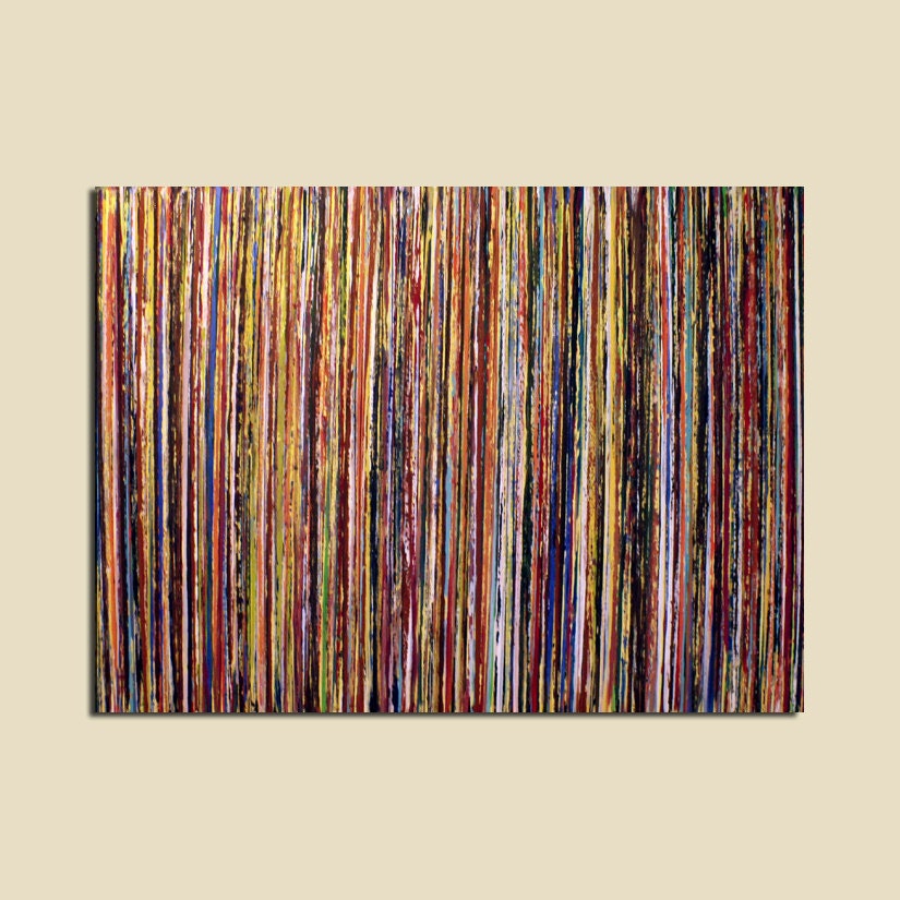 Large Abstract Vinyl Records Painting...36 x 48...Colorful Custom Retro Wall Art