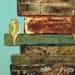Bird Art Print, Signature Bird on Vintage Books, 8 x 10, Aqua and Rustic Chic
