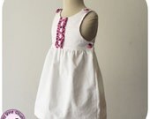 Tianna Dress, back to School dress, 2 to 8 yrs, PDF Pattern and Instructions, lined bodice, buttons on straps and sides, all seasons