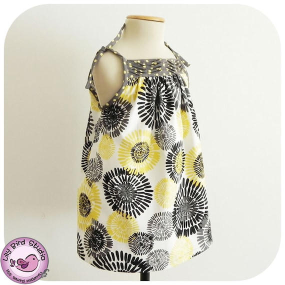 Pleated sundress - 9 months to 8 years - PDF Pattern and Tutorial - pilowcase dress - easy sew