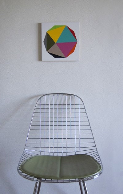 Original painting - "Decagon" 10 x 10 geometric minimalist abstract