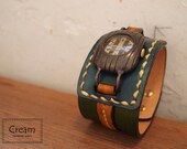 Vintage Watch. Handstitch. Leather Band ///////// Handcraft Watch ///////// Lab