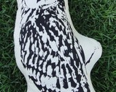 STUFFED Black owl bird animal LARGE decorative toy pillow cushion