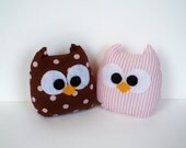 2 lovely plush mini owls toys