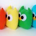 6 adorable rainbow colorful mini owls or you can choose any color you want