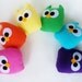 6 adorable rainbow colorful mini owls or you can choose any color you want