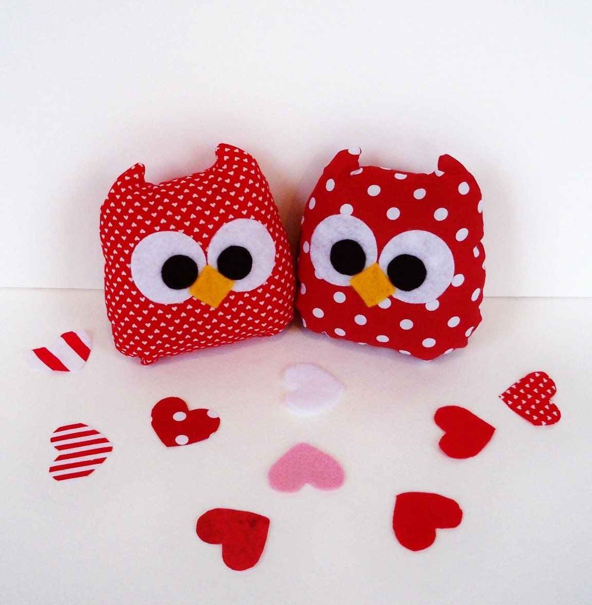 2 lovely valentine plush mini owls toys