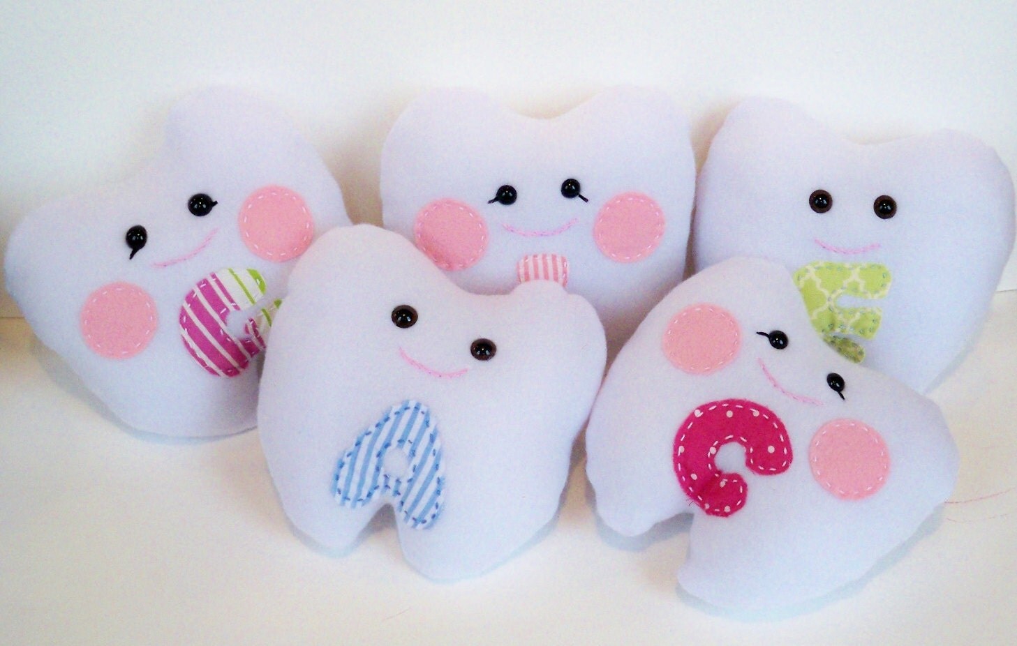 Boy or Girl Tooth Fairy plush toy pillow with the child letter