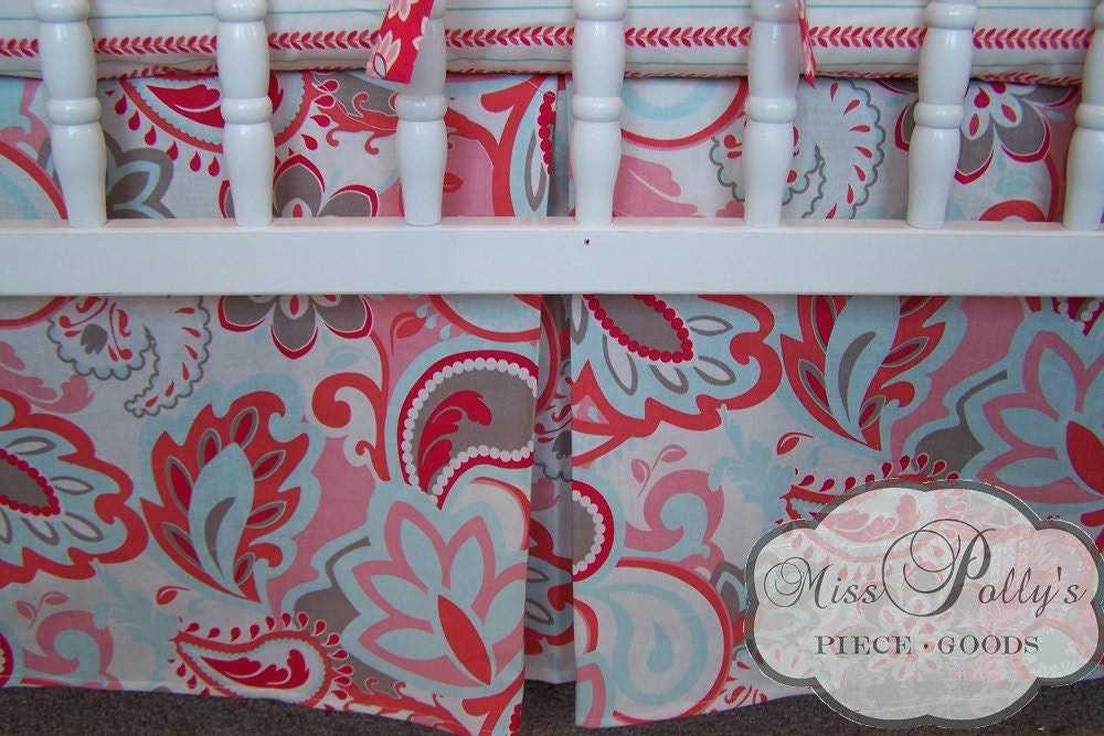 Custom Baby Crib Bedding- Design Your Own- Verona in Rouge