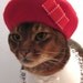 Red Beret with grosgrain ribbon bow