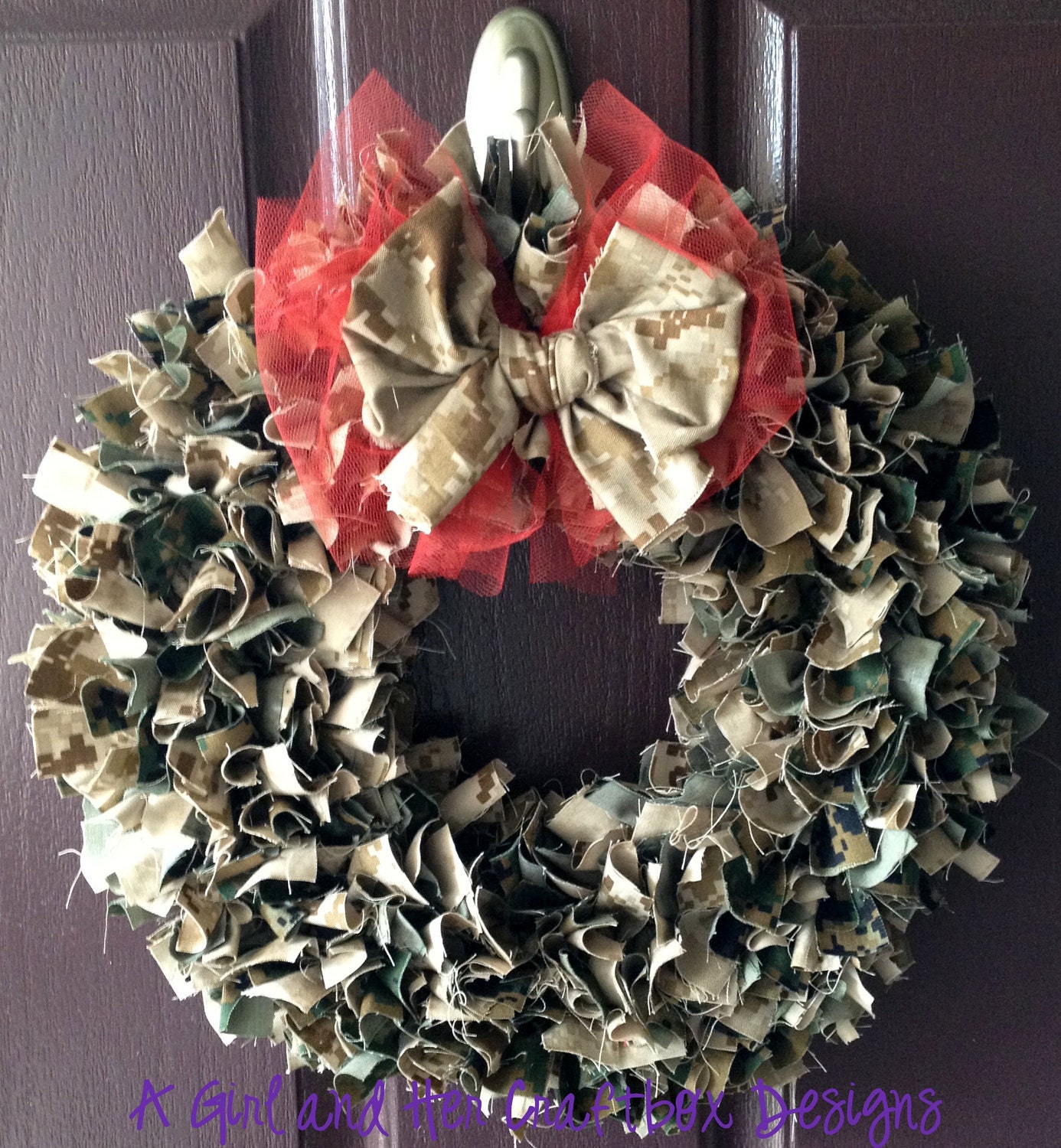 Multi Color/ Multi Branch Military Cammie Wreath WITH Nametapes