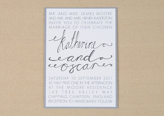 Modern Wedding Invitation Suite - Hand Calligraphy