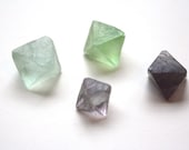 Natural Green, Blue and Purple Fluorite Octahedron Crystals, Set of 4. Reiki Charged for healing and clearing - Edenisnow