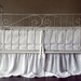 Crib skirt. Dust ruffle / gathered . White soft linen fabric. Custom color & size