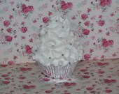 Silver and White Fake Cupcake for Wedding Decor, Photo Props, Kitchen Display, Party Decorations, Unique Gifts