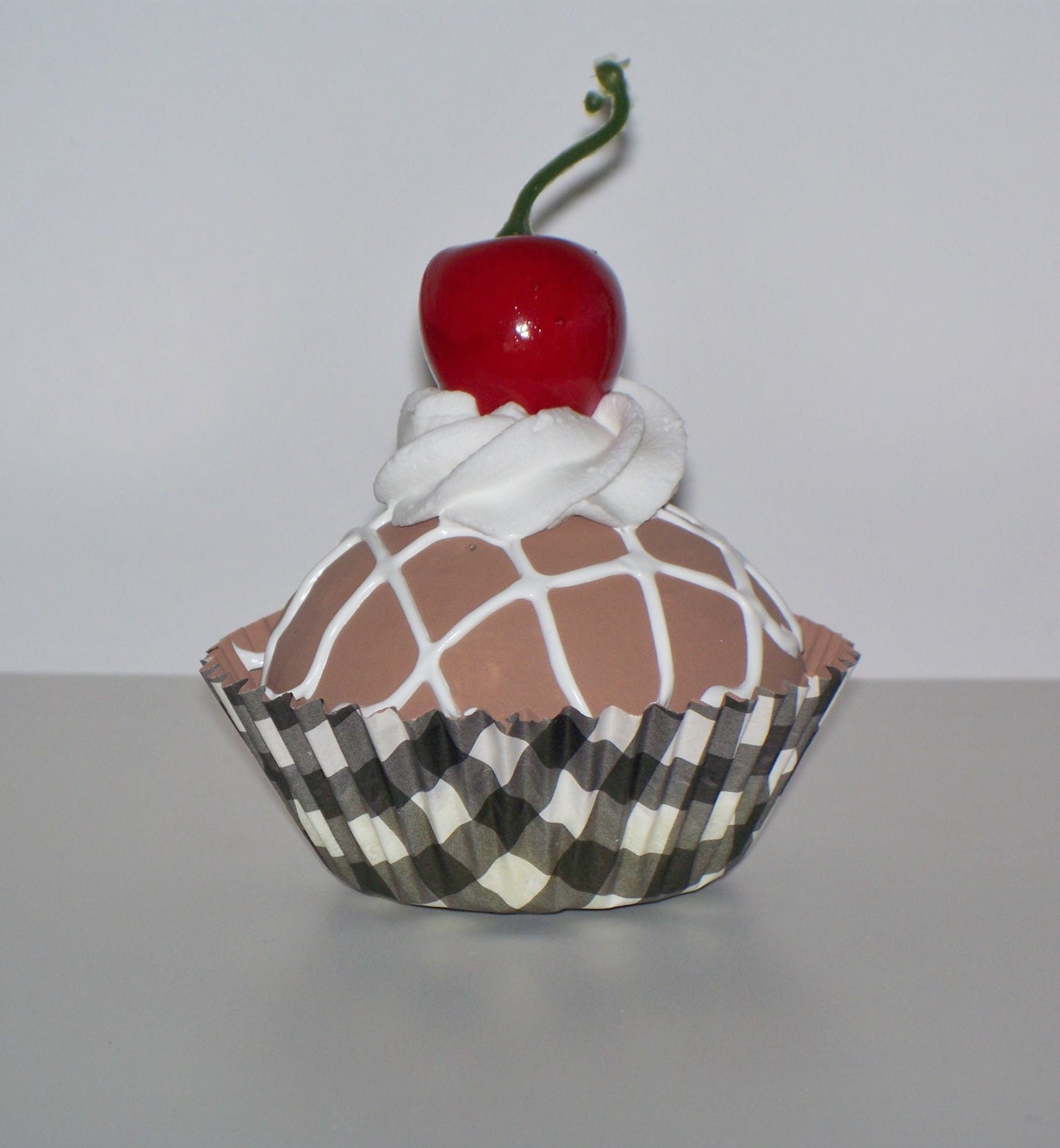 Cherry Pie Fake Cupcake, Adorable Bakery Shoppe Display, Home Decor, Bakers Rack, Photo Props, Stage Props, Gifts