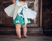 Girls Flower Girl Dress Twirl Dress & Ruffled Bloomers  Aqua ta dots 2 piece set Baby Toddler Clothing