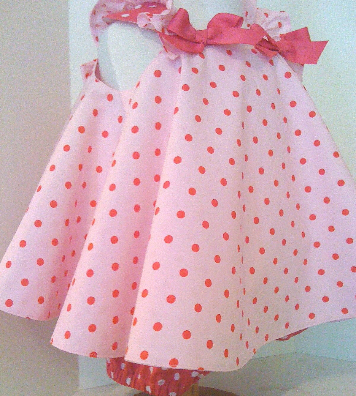 Childrens Clothing Girls Pink Twirl Dress & Ruffled Panties 2T-4T Pink Polka Dots 2 piece set-Girls Fashion
