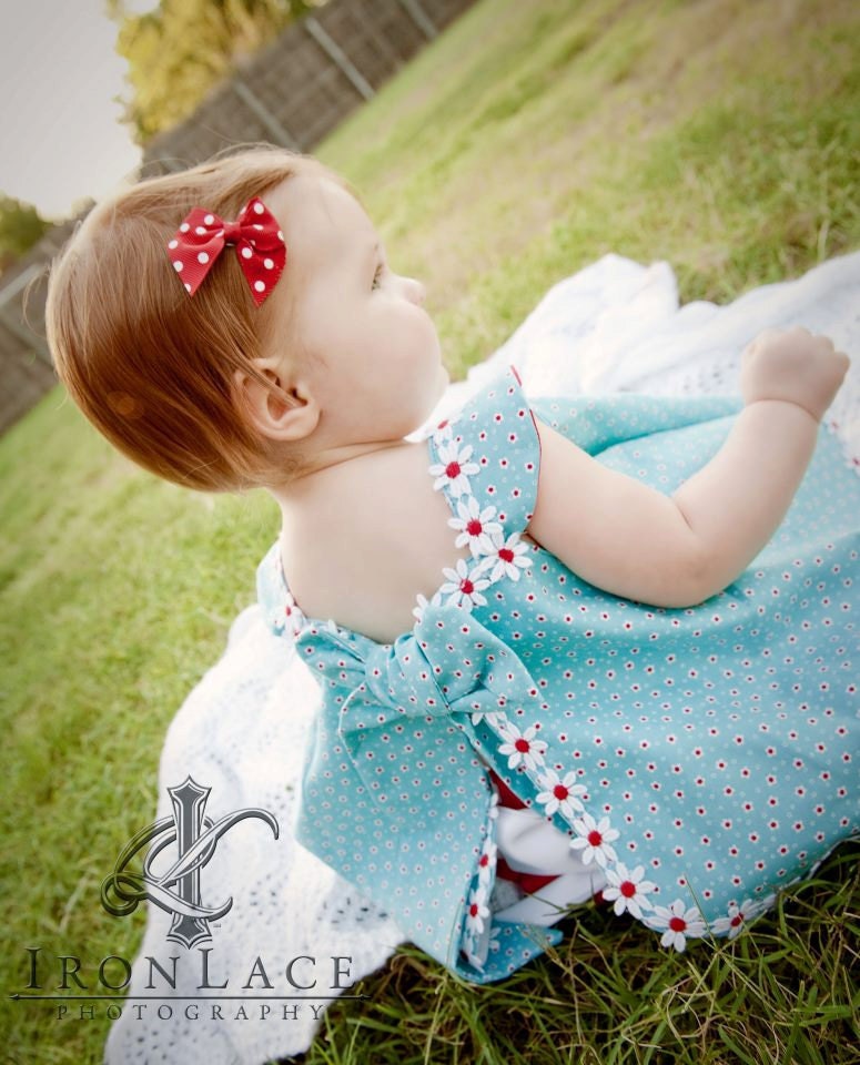 Childrens Spring Circular Sundress & Ruffled Panties Custom 2 piece Childrens Fashion Newborn - 18 months