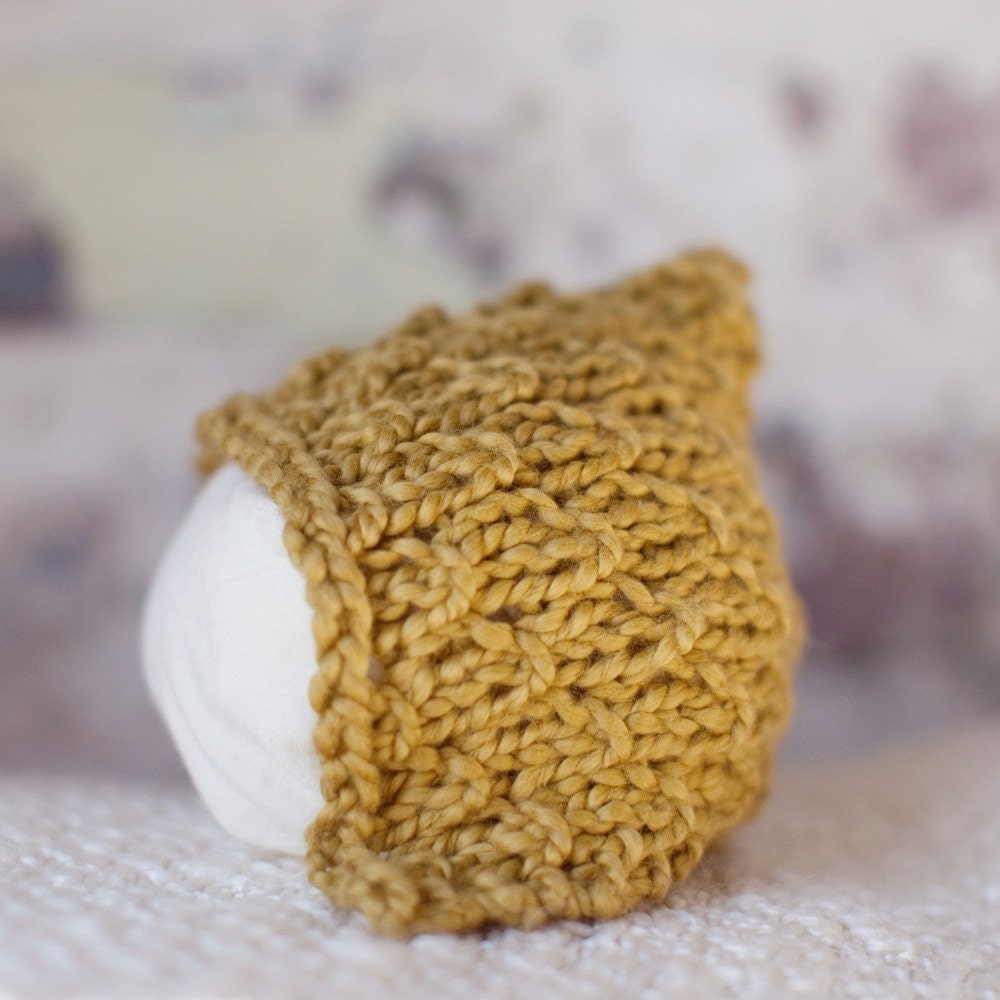 Elfkin Pixie Newborn Baby Hat - Mustard