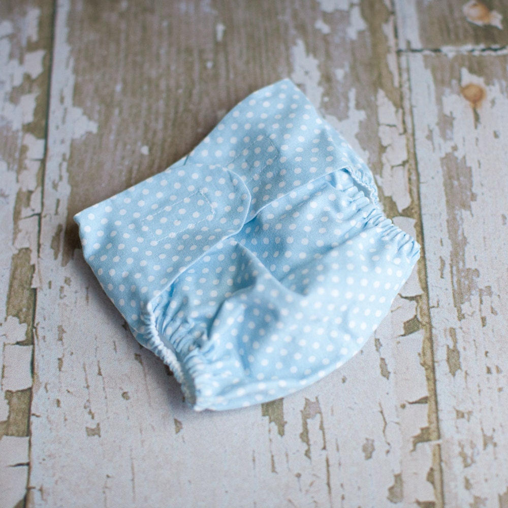 Precious Pure Cotton Diaper Cover - Blue with White Dots