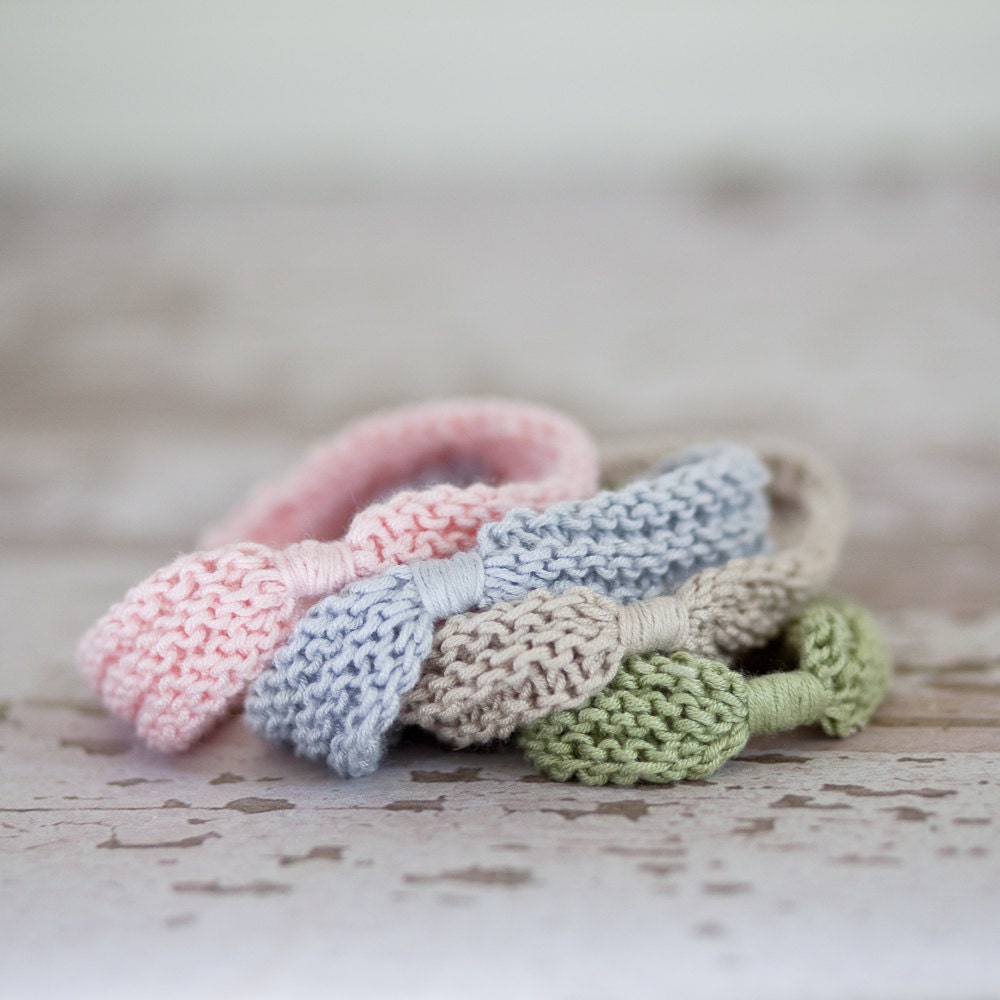 Retro Knit Newborn Baby Headband - buff