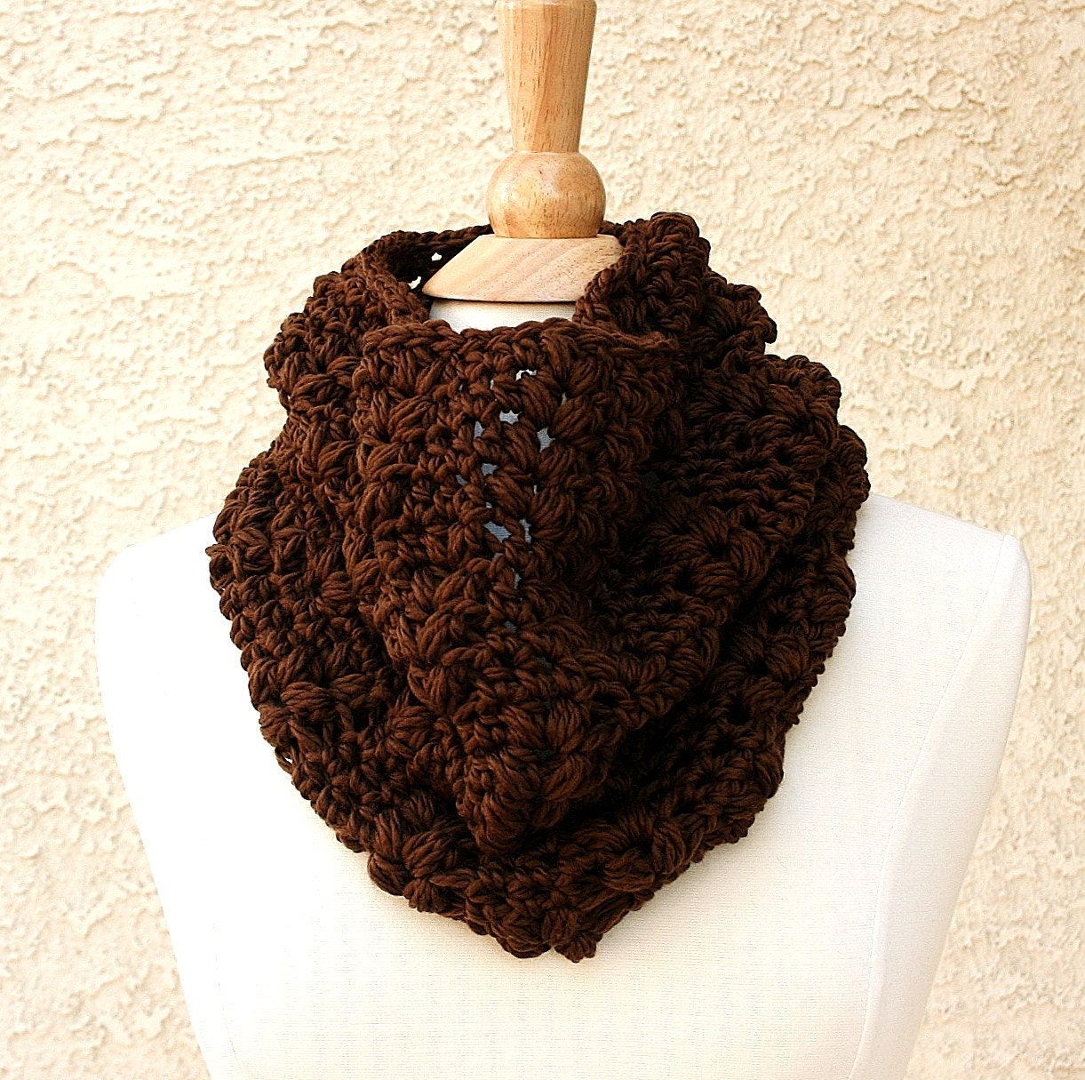 Only 2 Left (Sale) DOWNTOWN WOODLANDS COWL -  Extremely Soft and Luxurious 100% Merino Cowl in Brown Bear