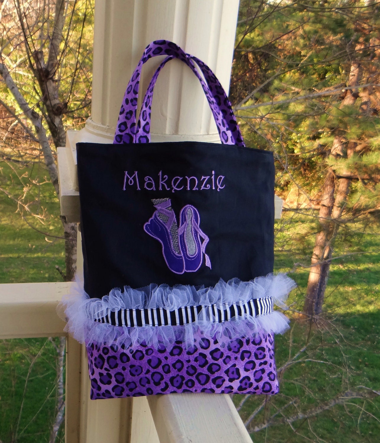 Personalized Dance Tote Bag with ballet applique