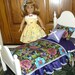 Victorian bed for American Girl Doll jewel tone bedding.