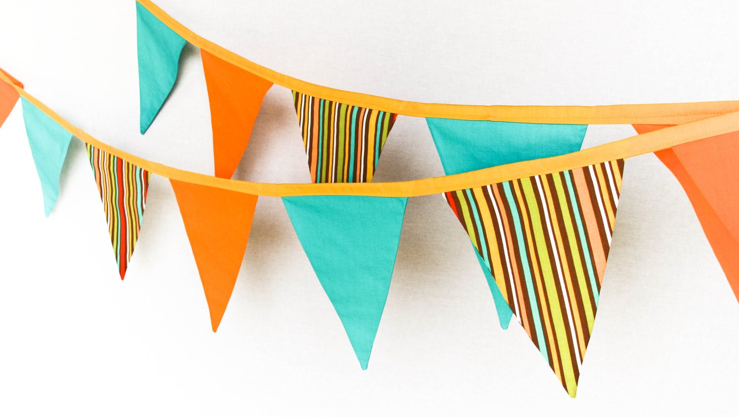 Beach Banner, Surfing Birthday Party Flags, Baby Shower and Nursery Bunting Decoration, Teal Orange Photo Prop Il_570xn