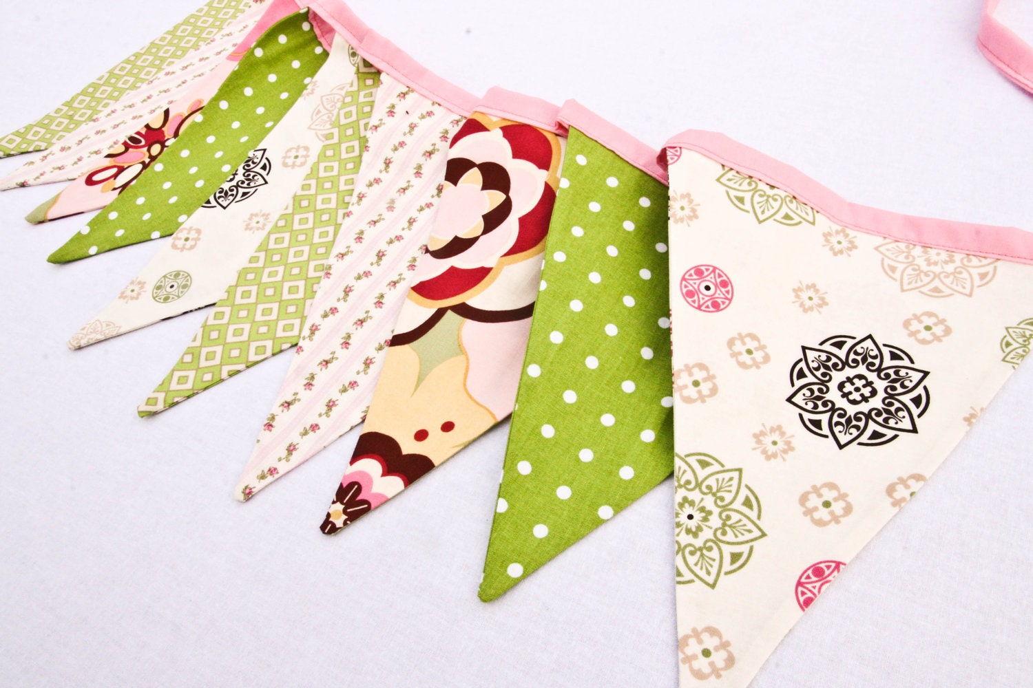 Baby Shower Banner, Nursery Garland, Birthday Party Flags, Photo Prop Spring Easter Fabric Bunting Il_570xn