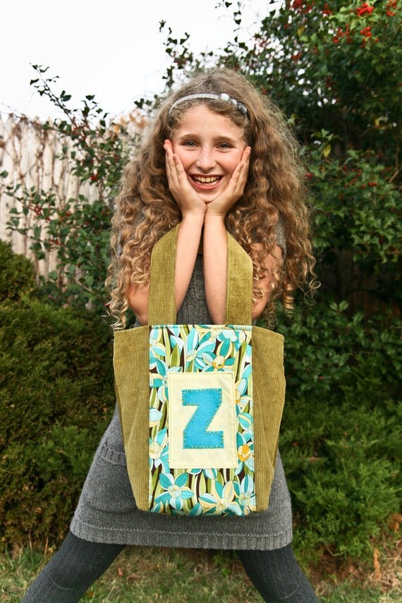 Personalized Tote, Trick or Treat Bag, Turquoise Green Handbag, Kids Tote Il_570xn
