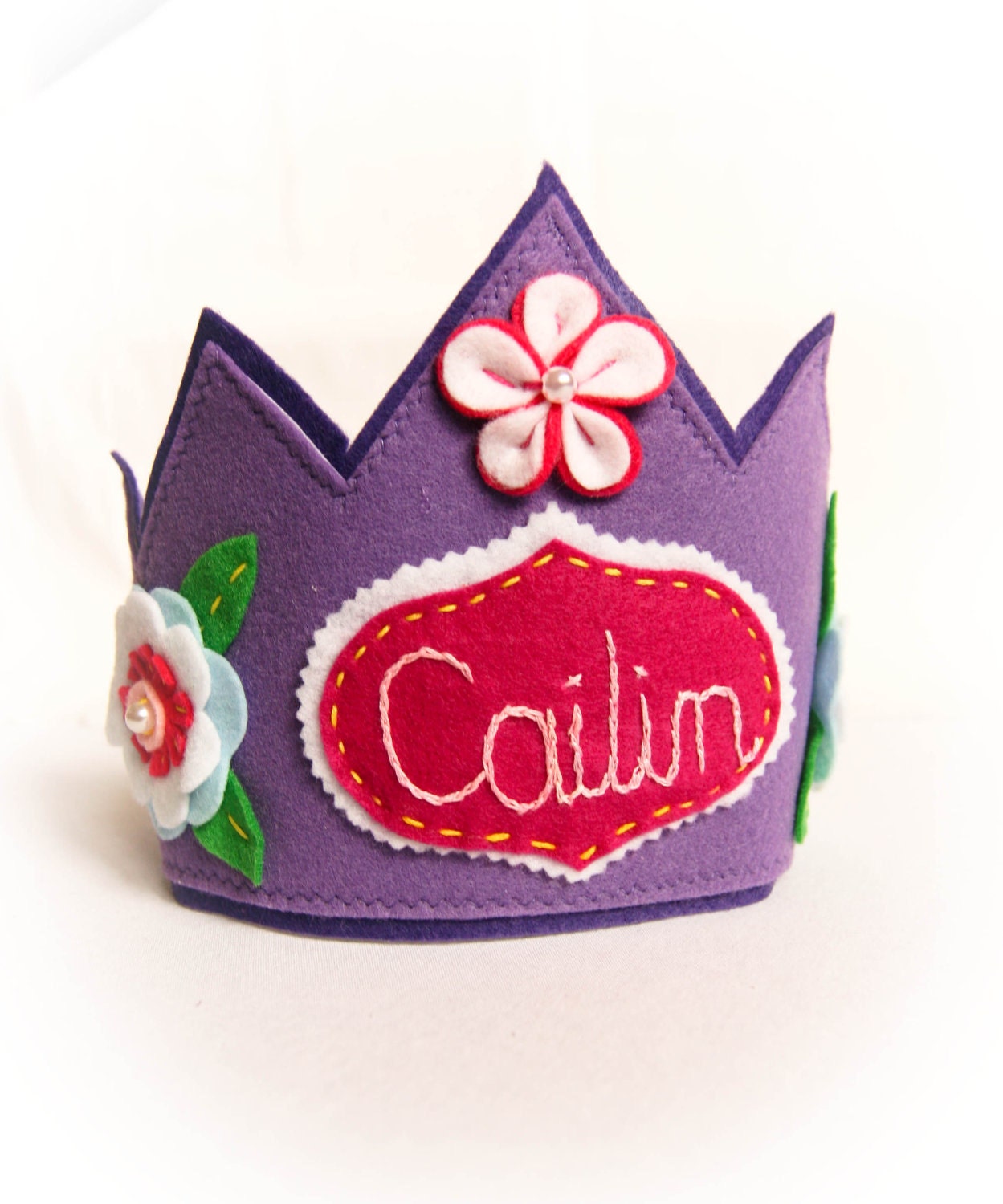 Personalized Felt Crown, Purple Birthday Tiara, Custom Photo Prop Il_570xn