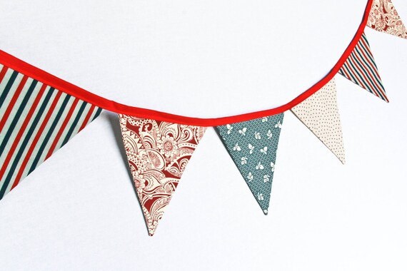 Red White and Blue Garlan, Patriotic Fabric Bunting, Party Banner, Photo Prop, 4th of July, Independence Day Il_570xn