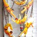 Yellow Statement Necklace For Her Circus Vintage Inspired Flying Acrobats