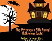 DIY Halloween Party PRINTABLE Invitation 5x7 Orange black Spooky House Need them PRINTED just ask