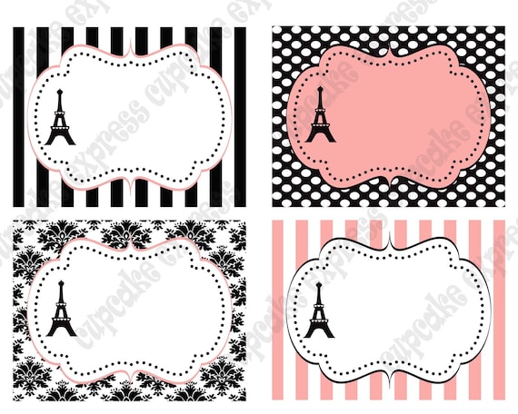 INSTANT DOWNLOAD diy Paris Birthday Party Collection PRINTABLE Labels Tags Il_570xn