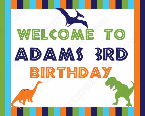 DIY Dinosaur Birthday Collection PRINTABLE Party Welcome door sign Il_570xn
