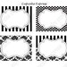 INSTANT DOWNLOAD diy  Paris Black & White Damask stripe polka dots PRINTABLE Party Labels Tags Display card -Cupcake Express