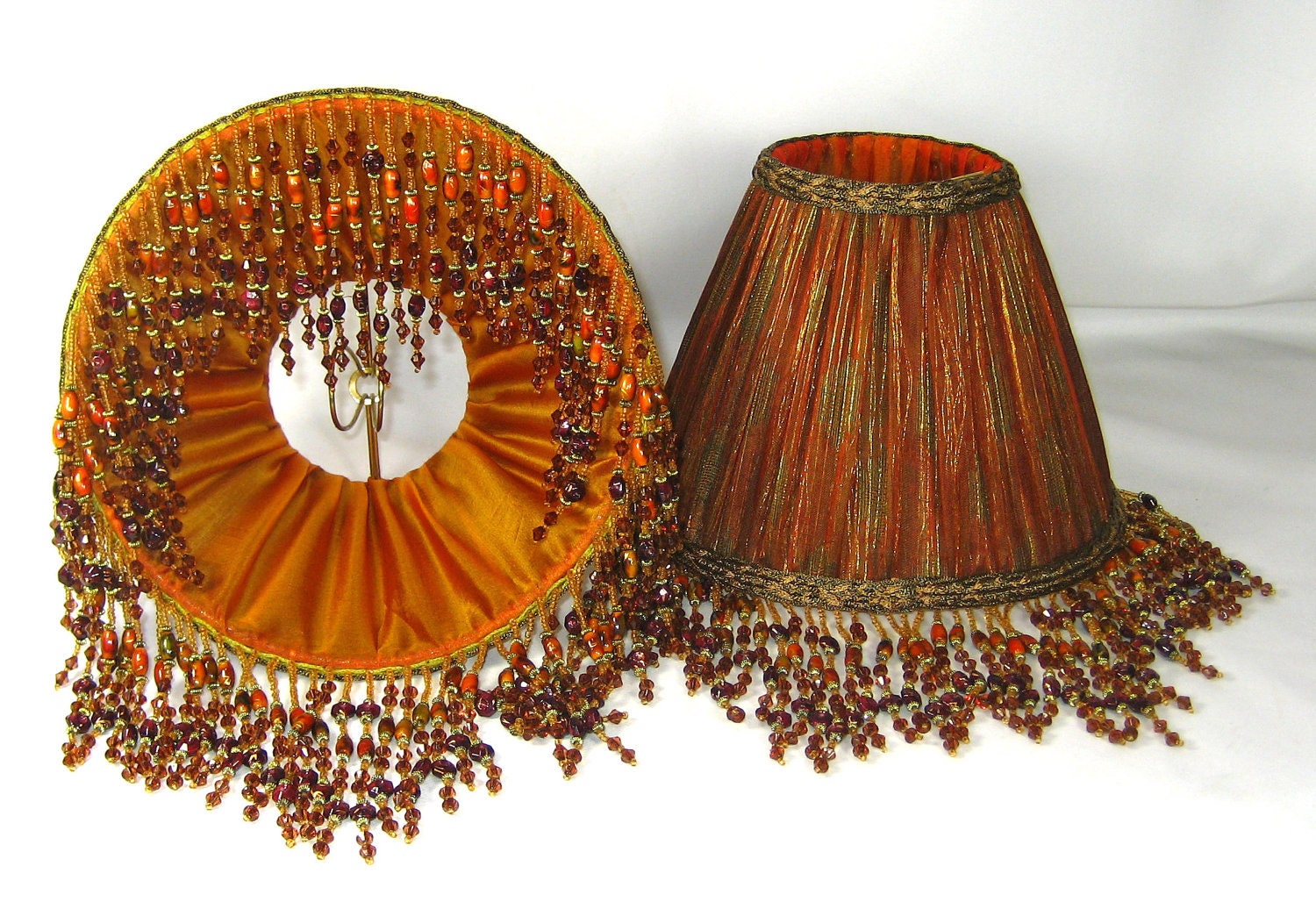 Lamp Shades  on Table Lamp Shades Pleated Burnt Orange Silk Custom Handmade In Nyc
