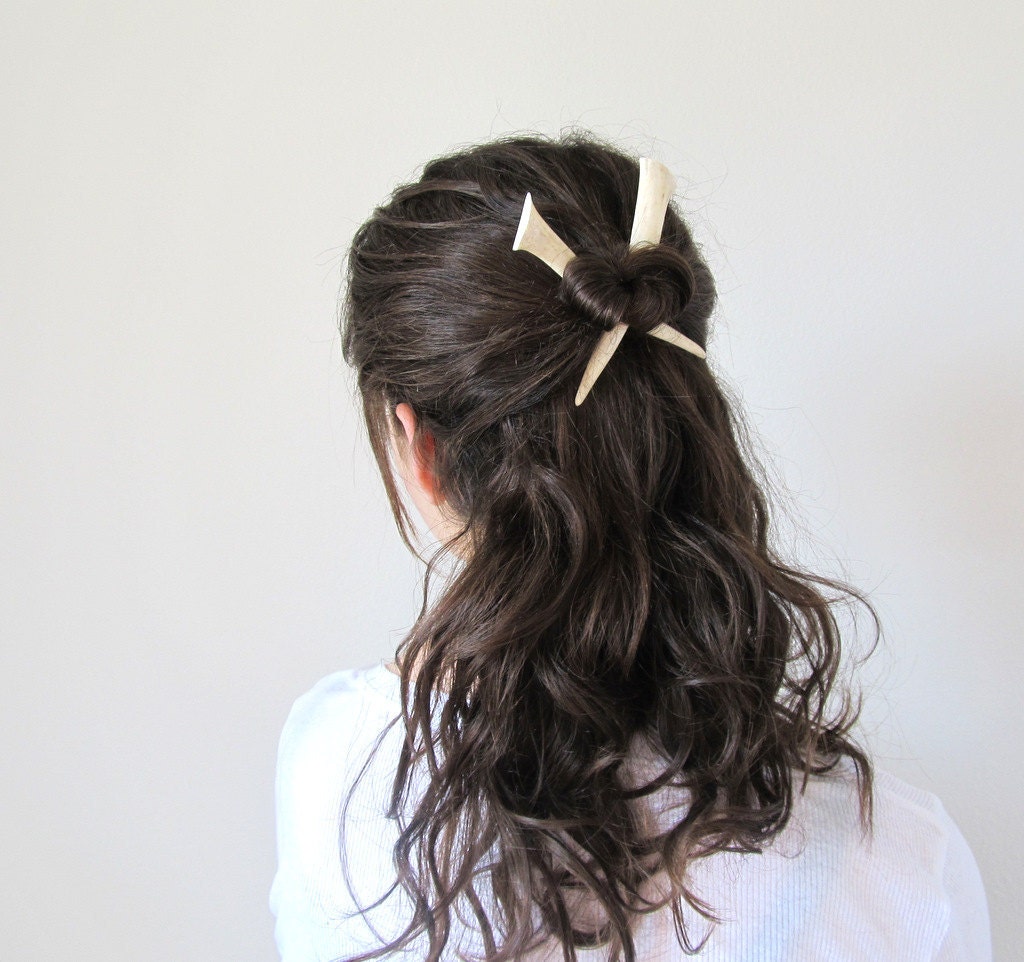 Antler Hair Sticks Small Tribal Chic Hair Accessory Horn Chopsticks Hair Toys