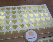 Gold Heart Mini Stickers - Set of 108, 3/4" x 3/4"