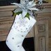 Christmas Stocking Winter White Snowflake