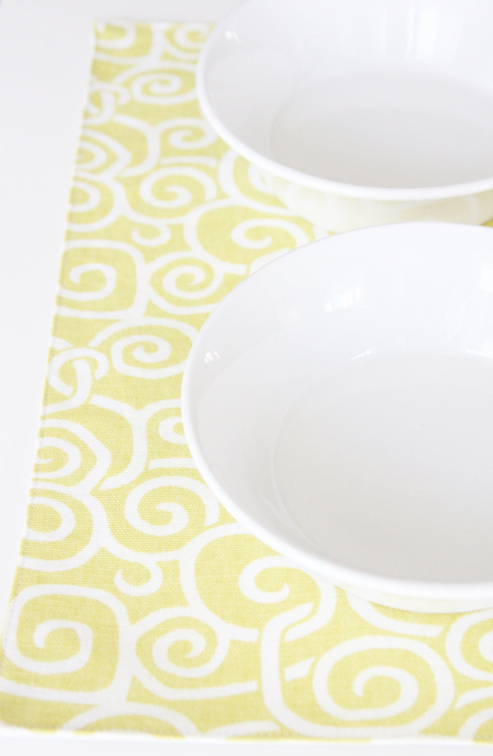 Pet Placemat - Yellow Squiggles in Small Size - FREE US SHIPPING