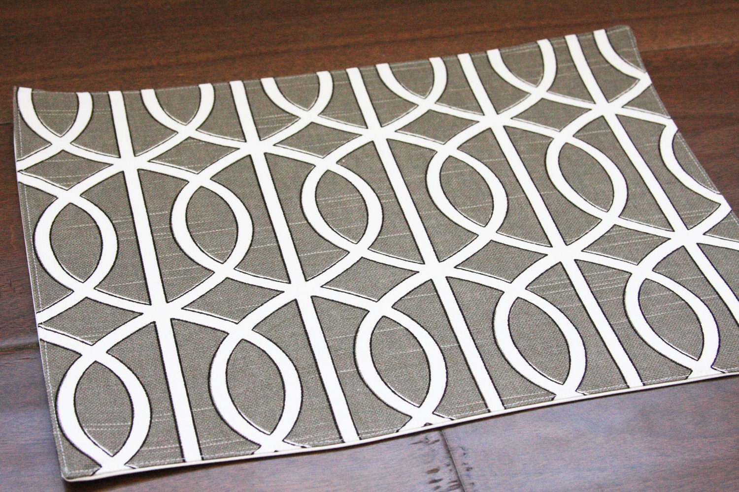 Pet-Mat (Placemat for your Dog or Cat's Bowl) Grey Squiggles: Small Size FREE US SHIPPING