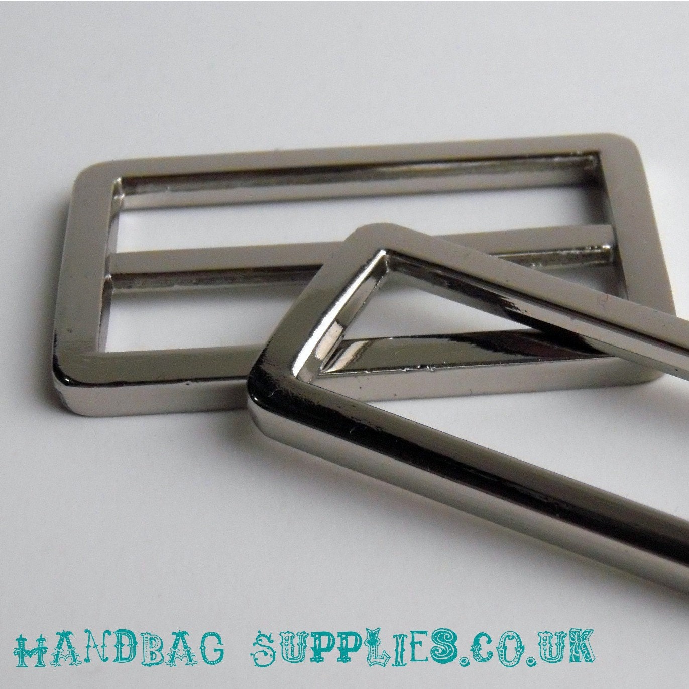 1.5" Silver nickel triglide slider & buckle for adjustable straps
