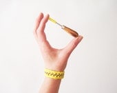 Crochet Chain Bracelet, Sunny Yellow - CrochetPocket