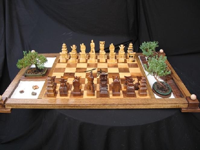 Handmade Samurai Chess Set on etsy