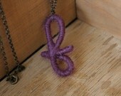 Purple "f" Initial Necklace by AFineTangle